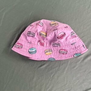 Pink Bucket Hat with Macaron Print